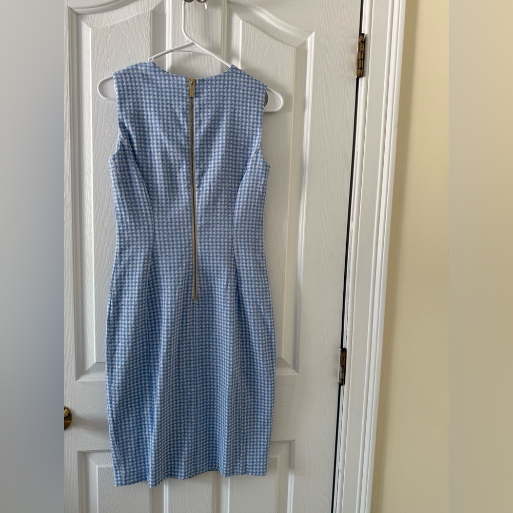Calvin Klein Blue Gingham Midi Dress - Picture 4 of 8